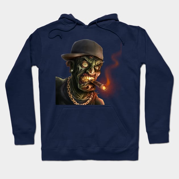 Gangster Hip-Hop Zombie Hoodie by FlylandDesigns